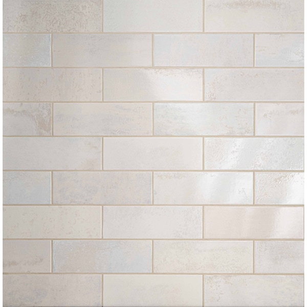 Marza Pearl 4"X12" Glossy Ceramic Subway Wall Tile, 34PK